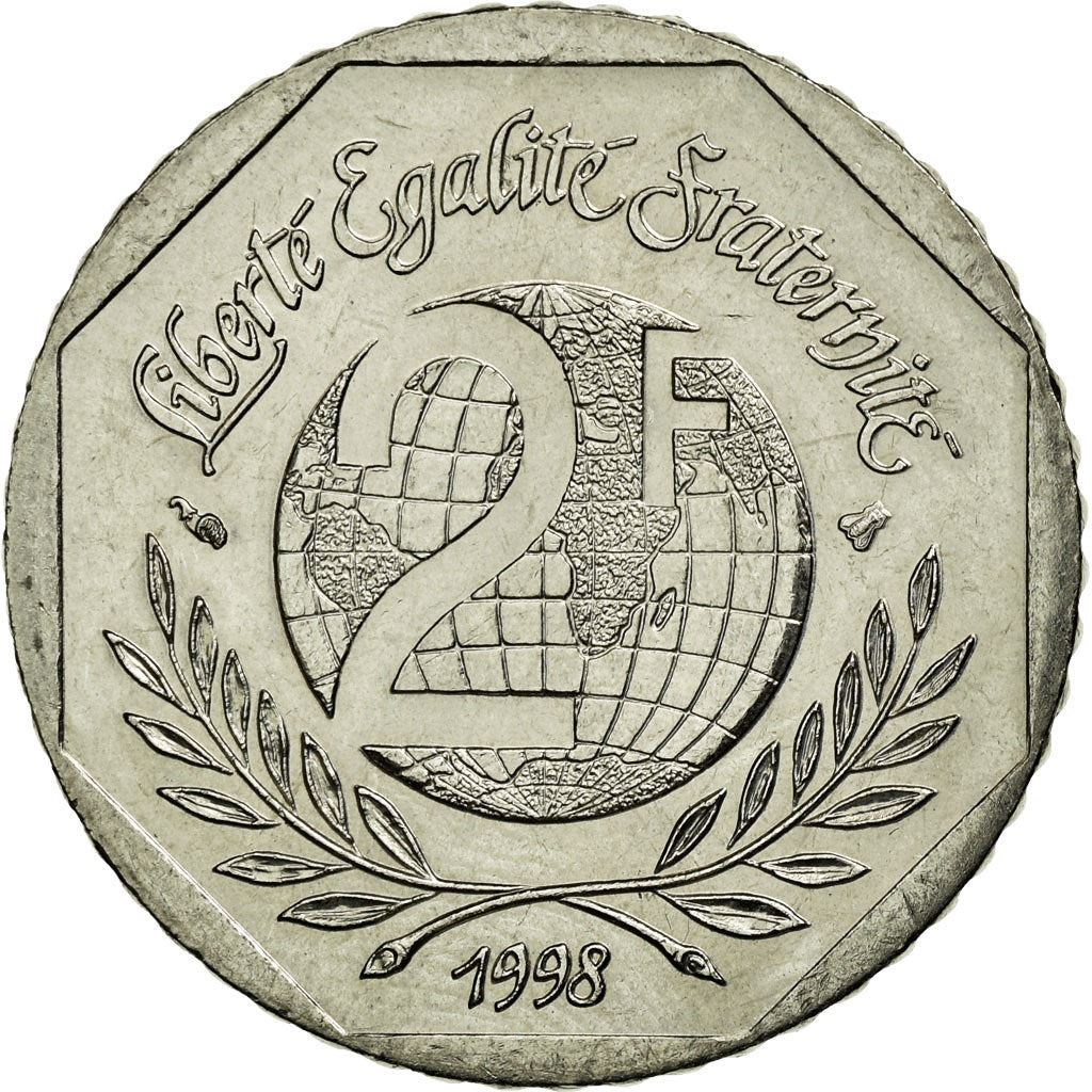 French Coin 2 Francs | Declaration of Human Rights | KM1213 | France | 1998