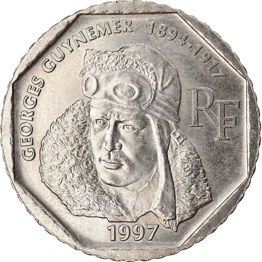 French Coin 2 Francs | Georges Guynemer | KM1187 | France | 1997