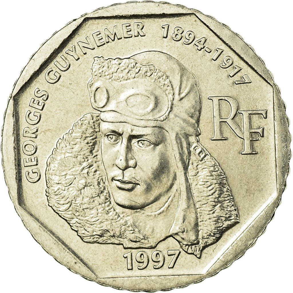 French Coin 2 Francs | Georges Guynemer | KM1187 | France | 1997