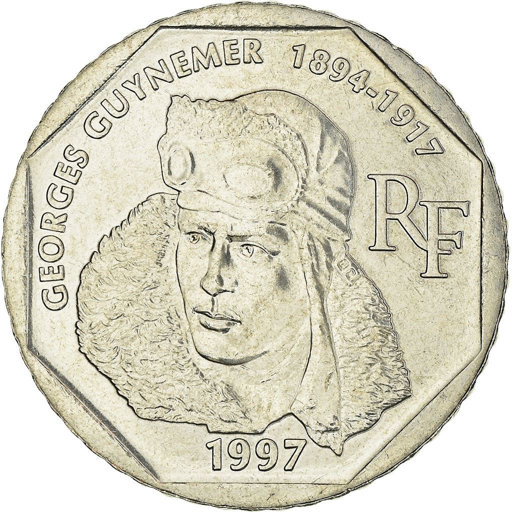 French Coin 2 Francs | Georges Guynemer | KM1187 | France | 1997