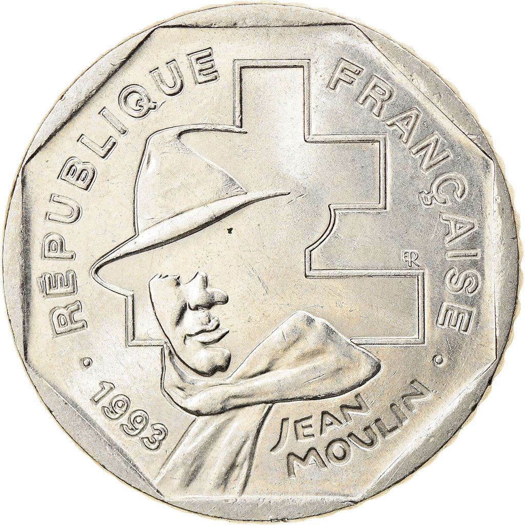 French Coin 2 Francs | Jean Moulin | KM1062 | France | 1993