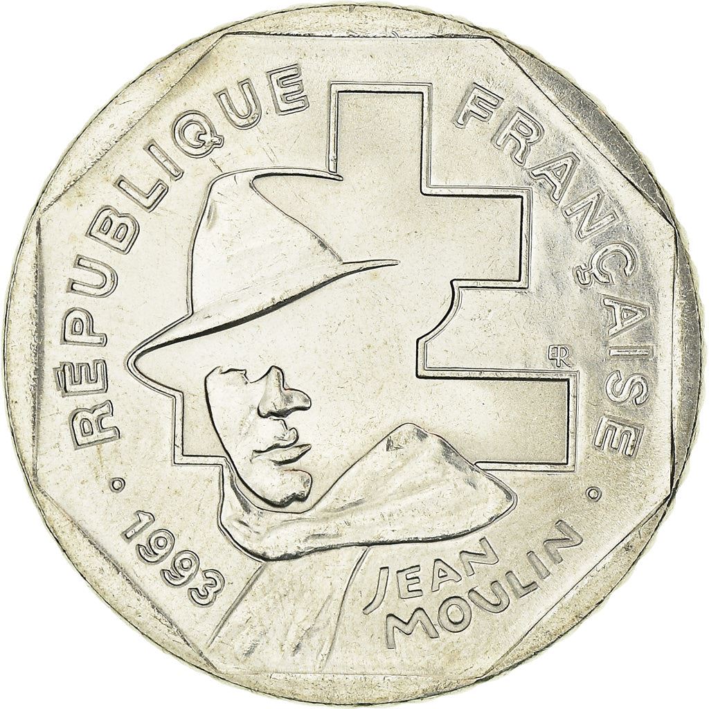 French Coin 2 Francs | Jean Moulin | KM1062 | France | 1993