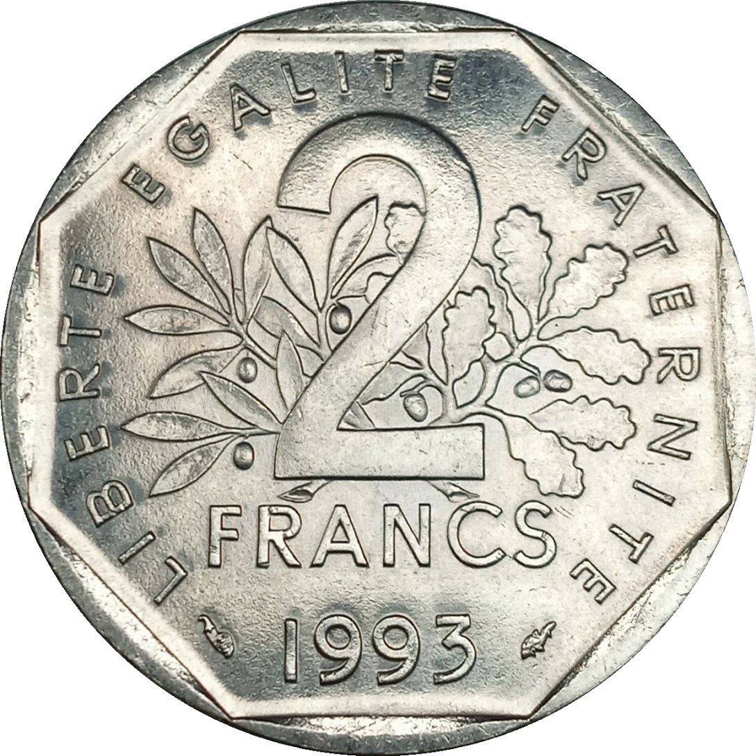 French Coin 2 Francs | Jean Moulin | KM1062 | France | 1993