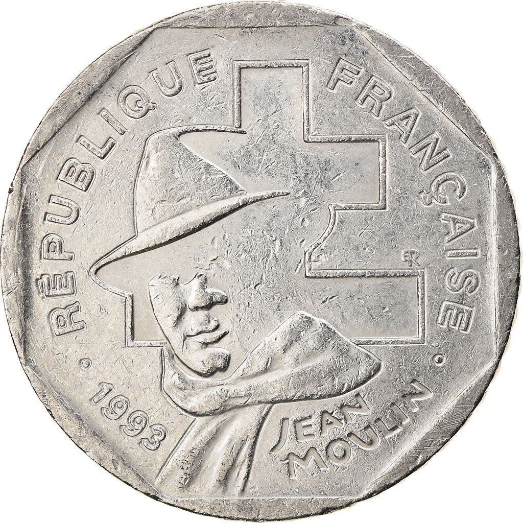 French Coin 2 Francs | Jean Moulin | KM1062 | France | 1993