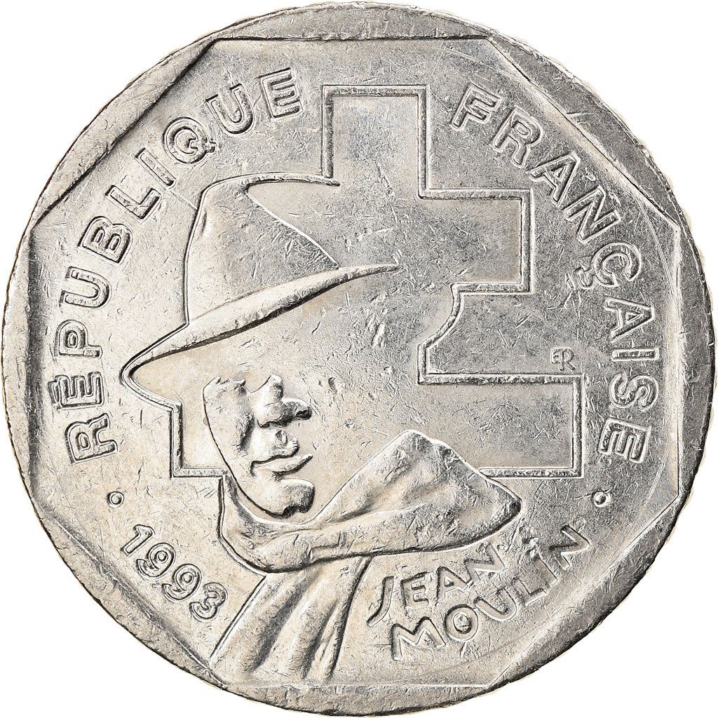 French Coin 2 Francs | Jean Moulin | KM1062 | France | 1993