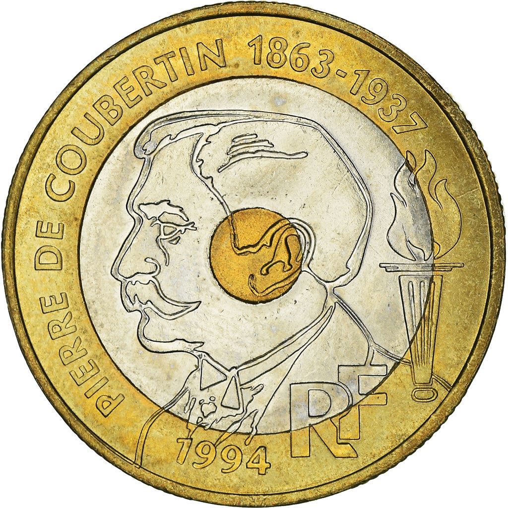 French Coin 20 Francs | Pierre de Coubertin | KM1036 | France | 1994