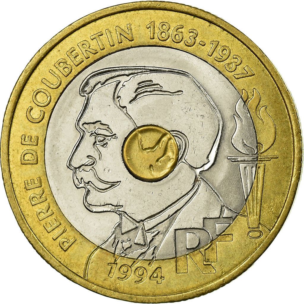 French Coin 20 Francs | Pierre de Coubertin | KM1036 | France | 1994