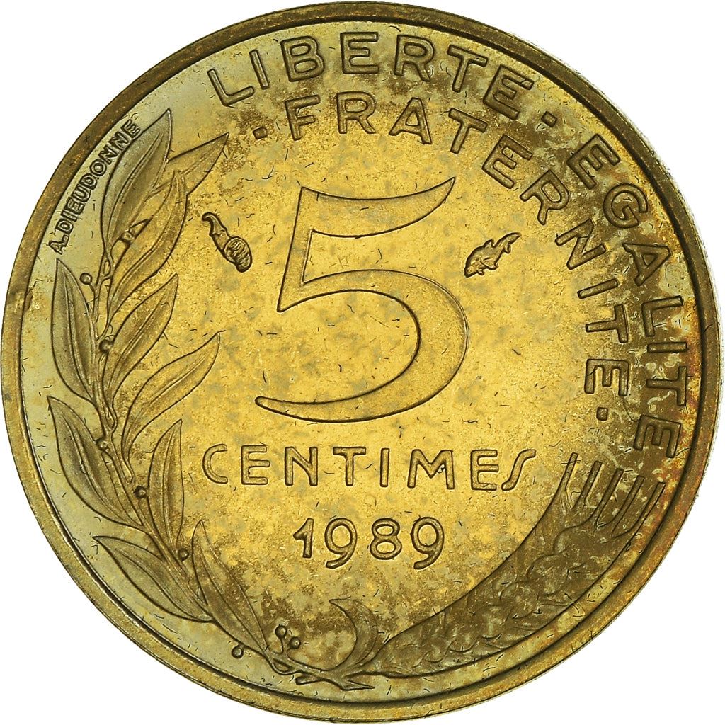 French Coin 5 Centimes | KM933 | France | 1966 - 2001