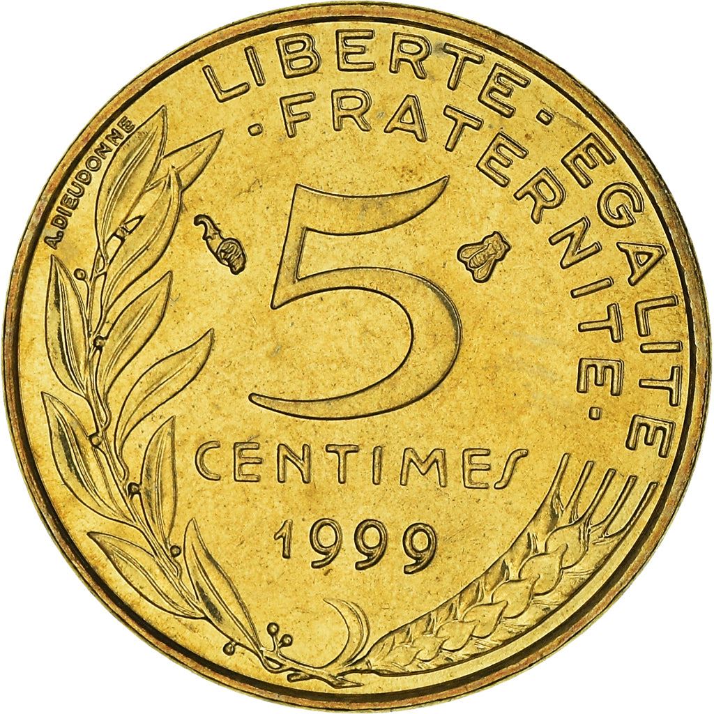 French Coin 5 Centimes | KM933 | France | 1966 - 2001