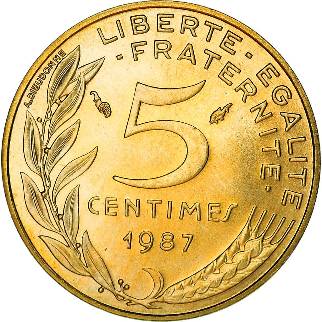 French Coin 5 Centimes | KM933 | France | 1966 - 2001