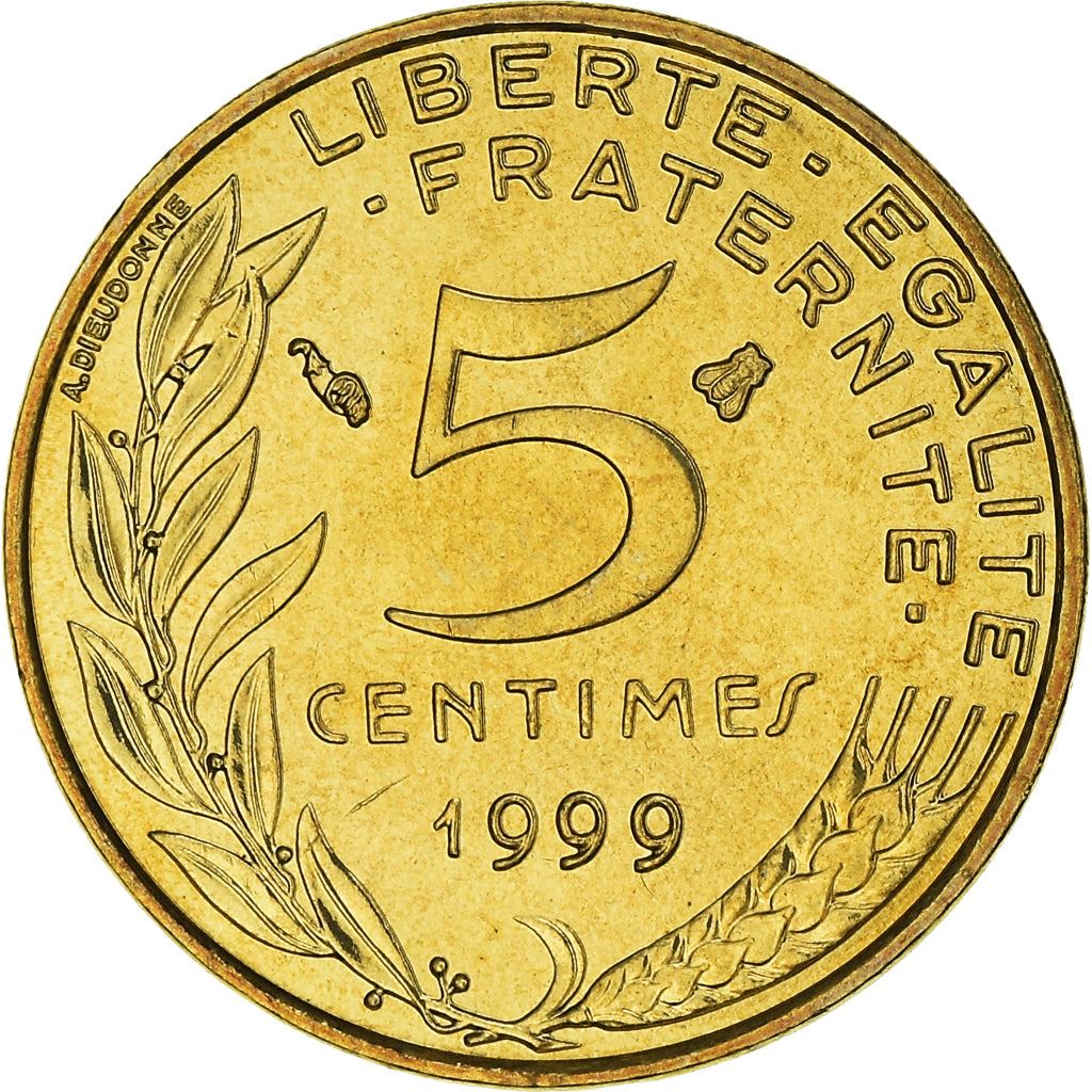 French Coin 5 Centimes | KM933 | France | 1966 - 2001