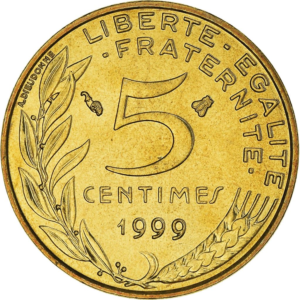 French Coin 5 Centimes | KM933 | France | 1966 - 2001