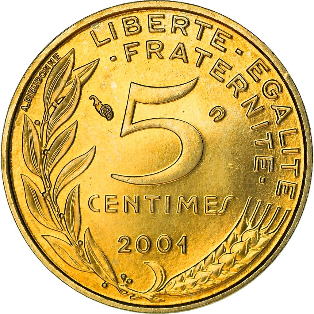 French Coin 5 Centimes | KM933 | France | 1966 - 2001