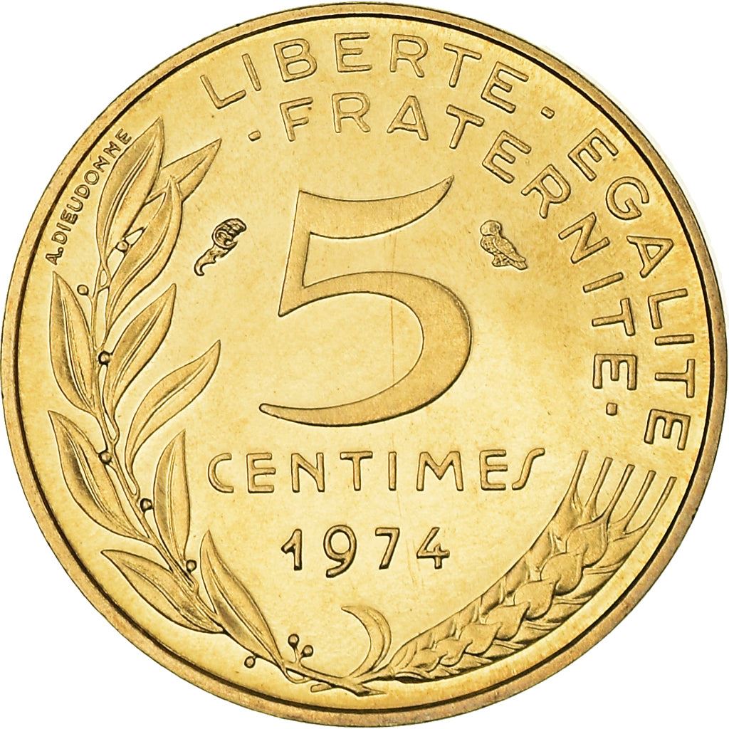 French Coin 5 Centimes | KM933 | France | 1966 - 2001