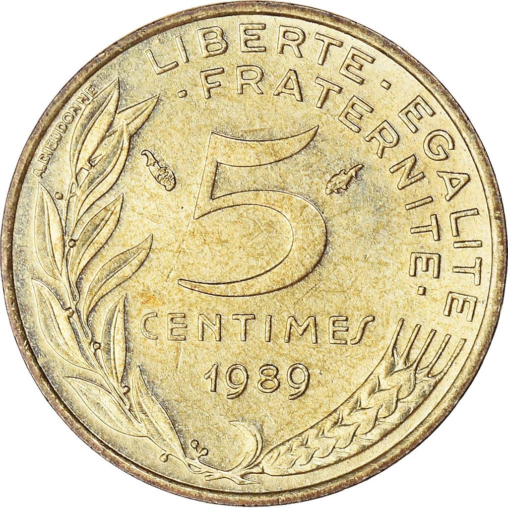 French Coin 5 Centimes | KM933 | France | 1966 - 2001