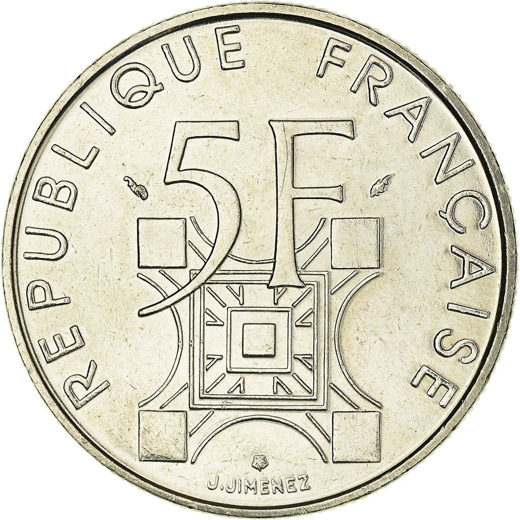 French Coin 5 Francs | Eiffel Tower | KM968 | France | 1989