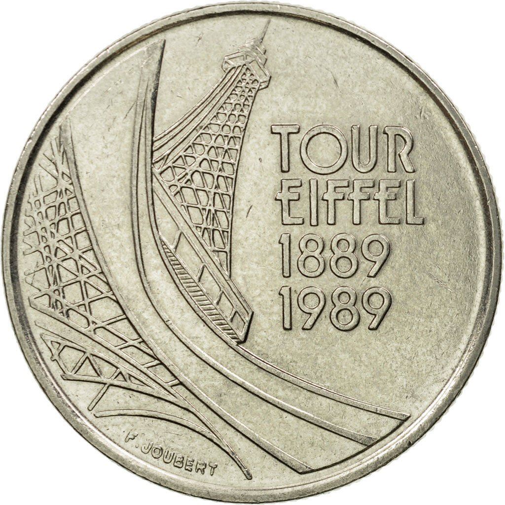 French Coin 5 Francs | Eiffel Tower | KM968 | France | 1989