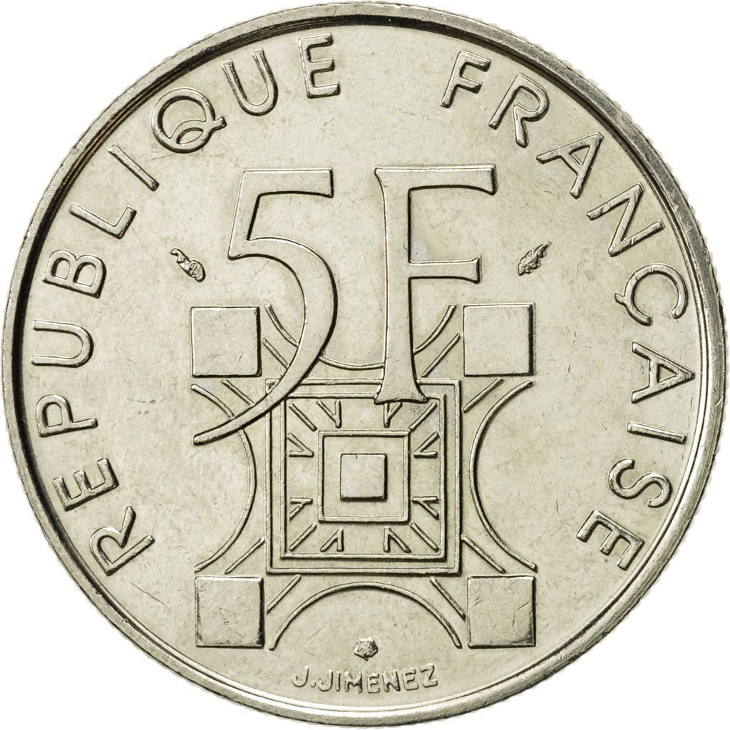 French Coin 5 Francs | Eiffel Tower | KM968 | France | 1989