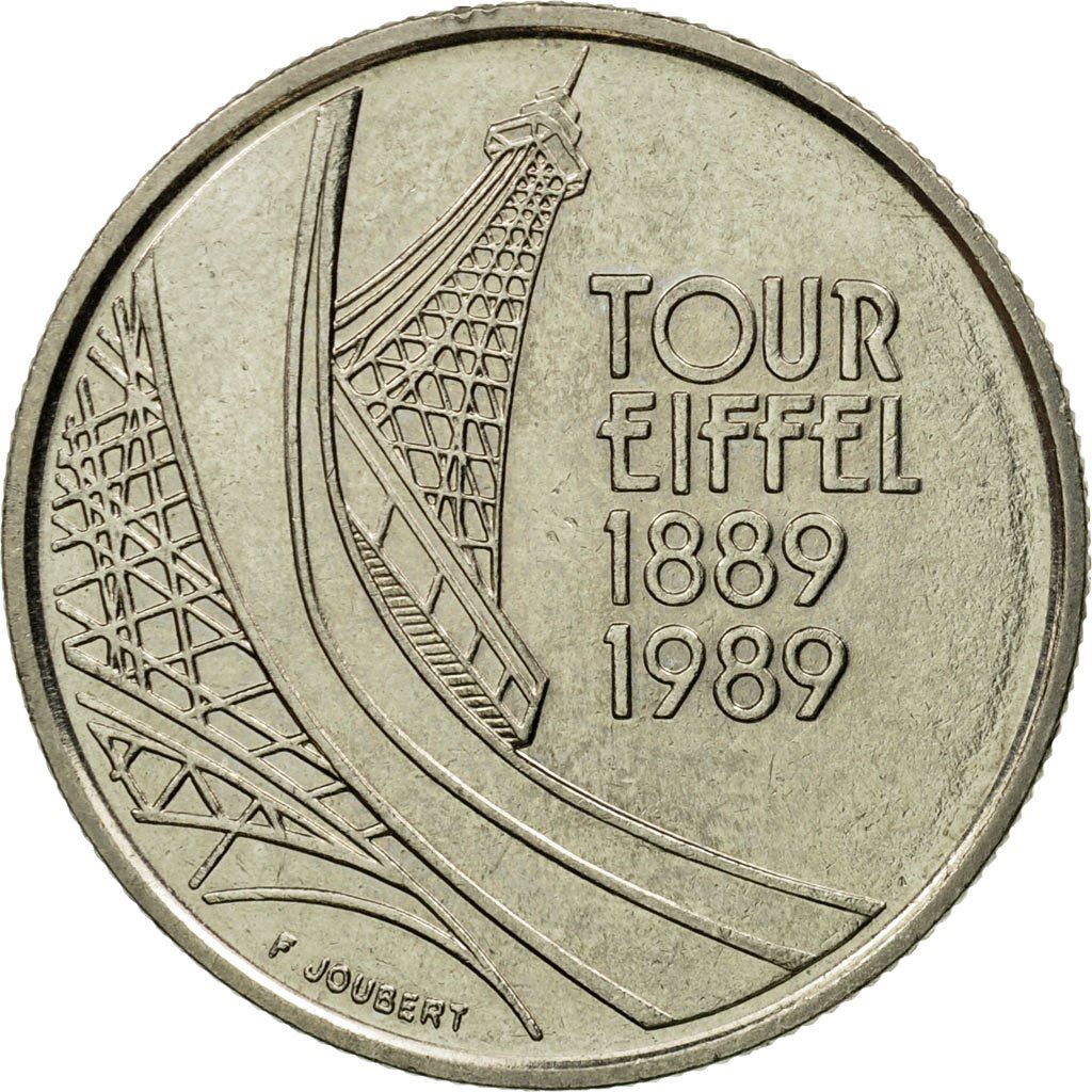 French Coin 5 Francs | Eiffel Tower | KM968 | France | 1989