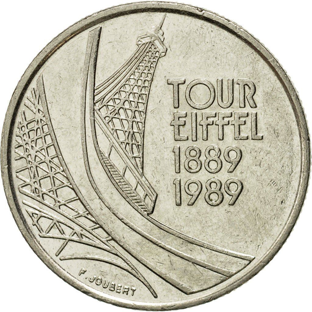 French Coin 5 Francs | Eiffel Tower | KM968 | France | 1989