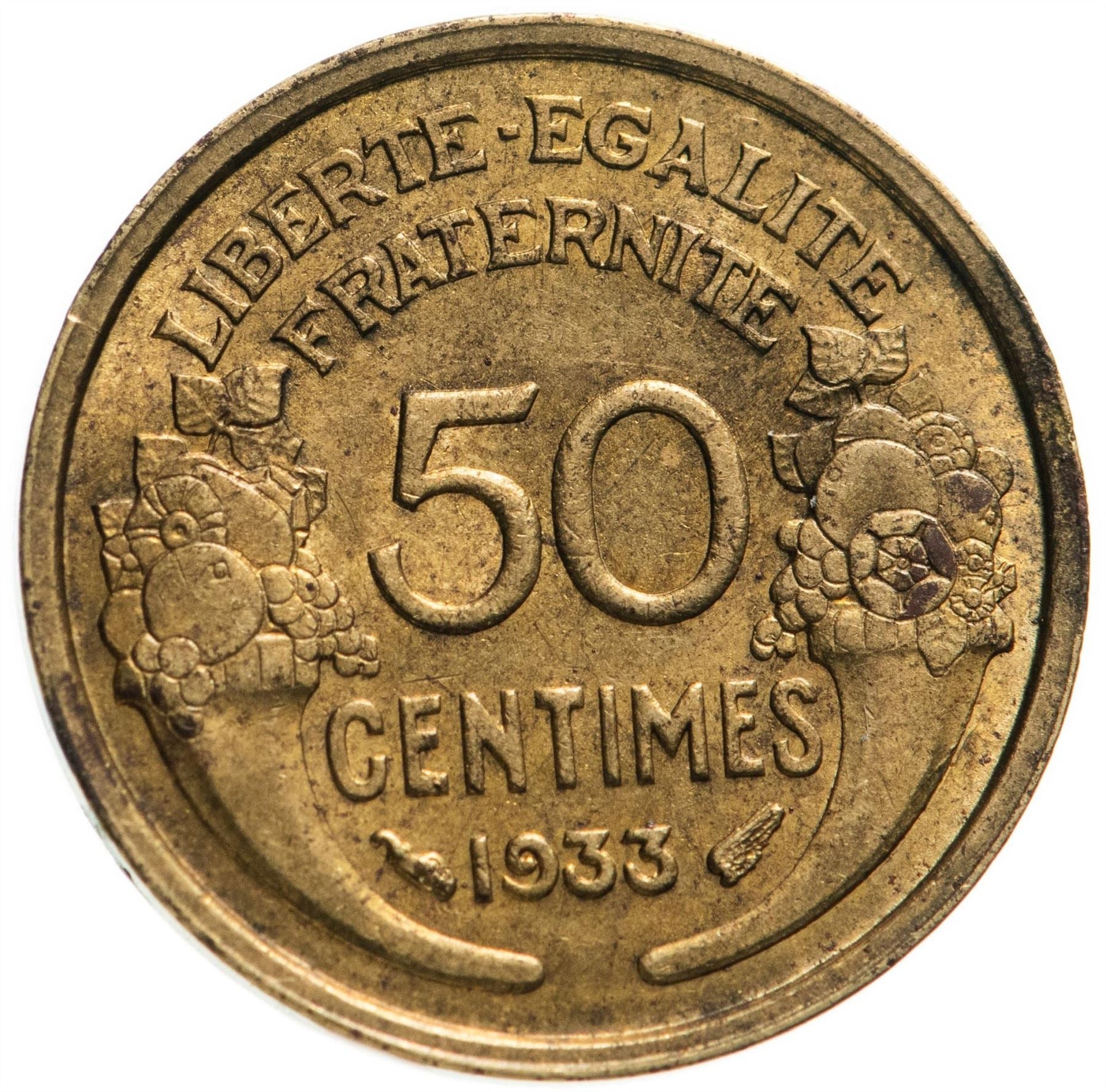 French Coin 50 Centimes | KM894 | France | 1931 - 1947