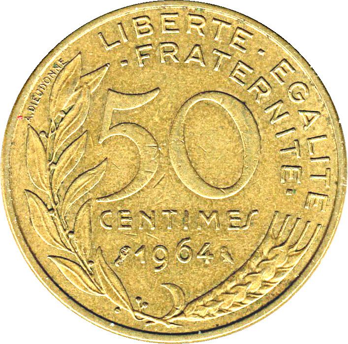 French Coin 50 Centimes | KM939 | France | 1962 - 1964