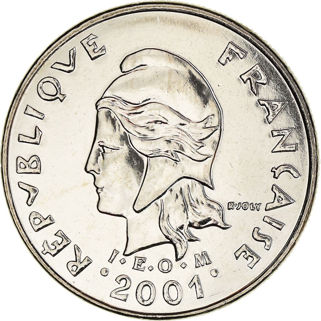 French Polynesia Coin French Polynesian 10 Francs | Marianne | Phrygian Cap | Tribal Mask | KM8 | 1972 - 2005