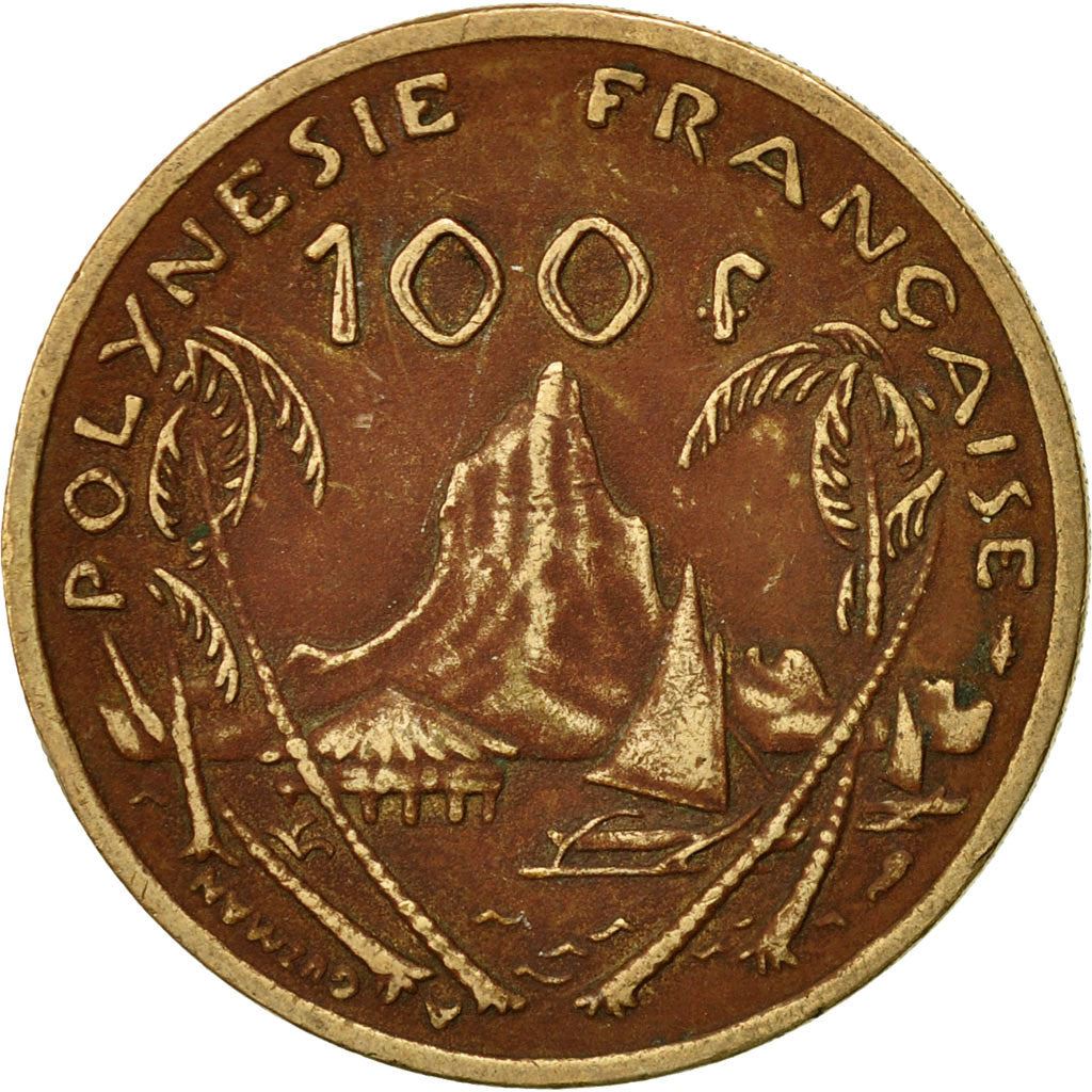 French Polynesia Coin French Polynesian 100 Francs | Marianne | Phrygian Cap | Moorea Harbor | KM14 | 1976 - 2005