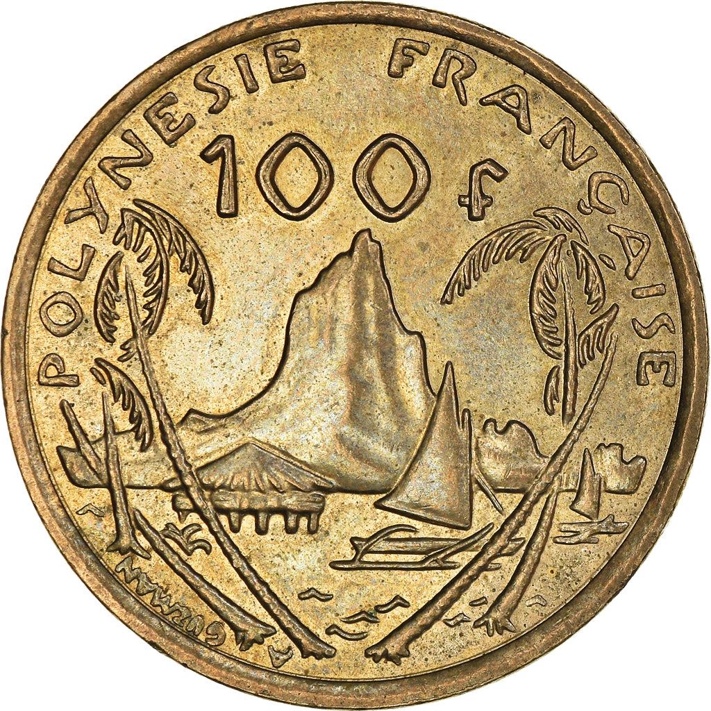 French Polynesia Coin French Polynesian 100 Francs | Marianne | Phrygian Cap | Moorea Harbor | KM14 | 1976 - 2005