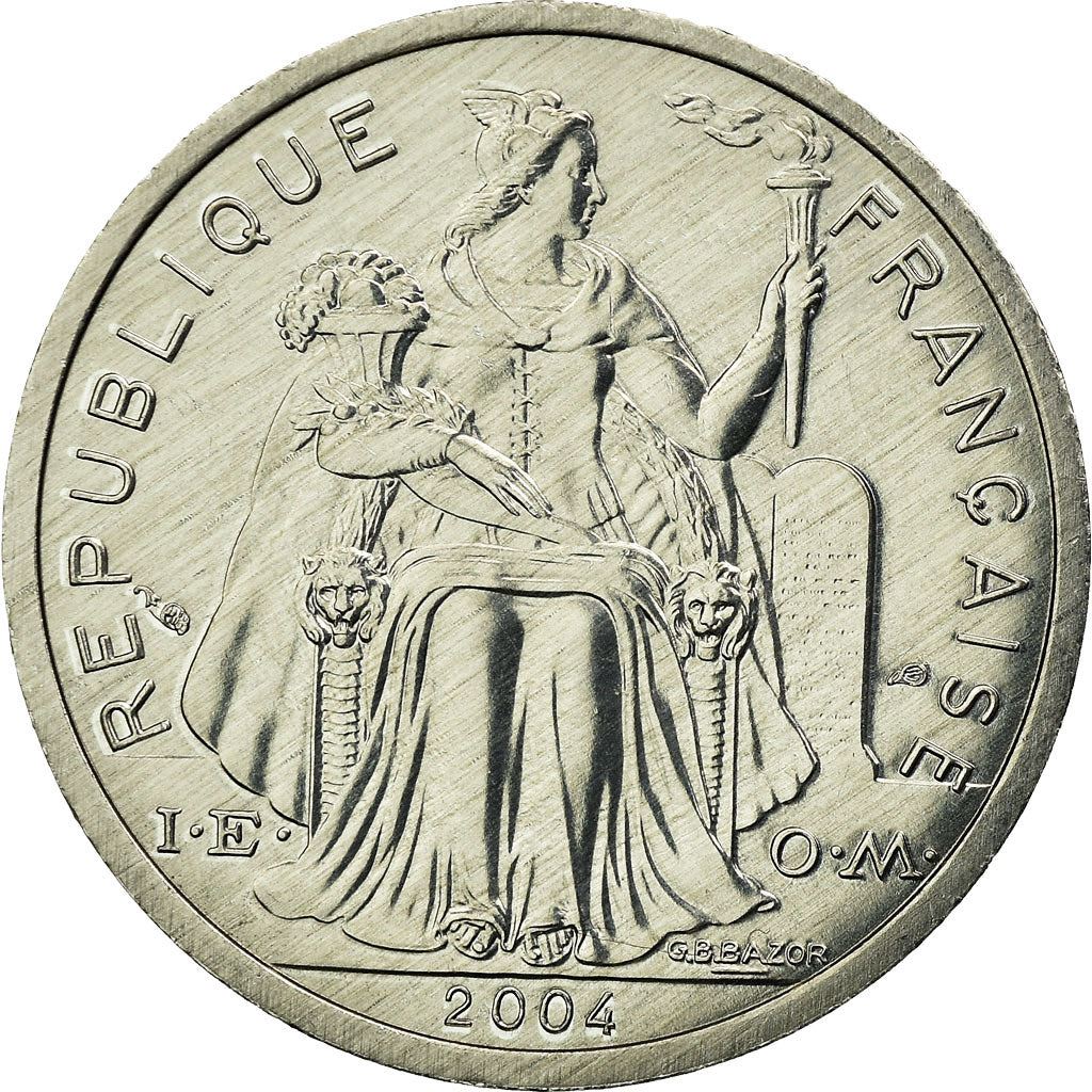 French Polynesia Coin French Polynesian 2 Francs | Liberty Sitting | Throne | Palm Tree | Sailboat | KM10 | 1973 - 2020