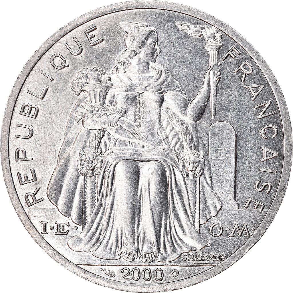 French Polynesia Coin French Polynesian 5 Francs | Liberty Sitting | Throne | Palm Tree | Sailboat | KM12 | 1975 - 2020