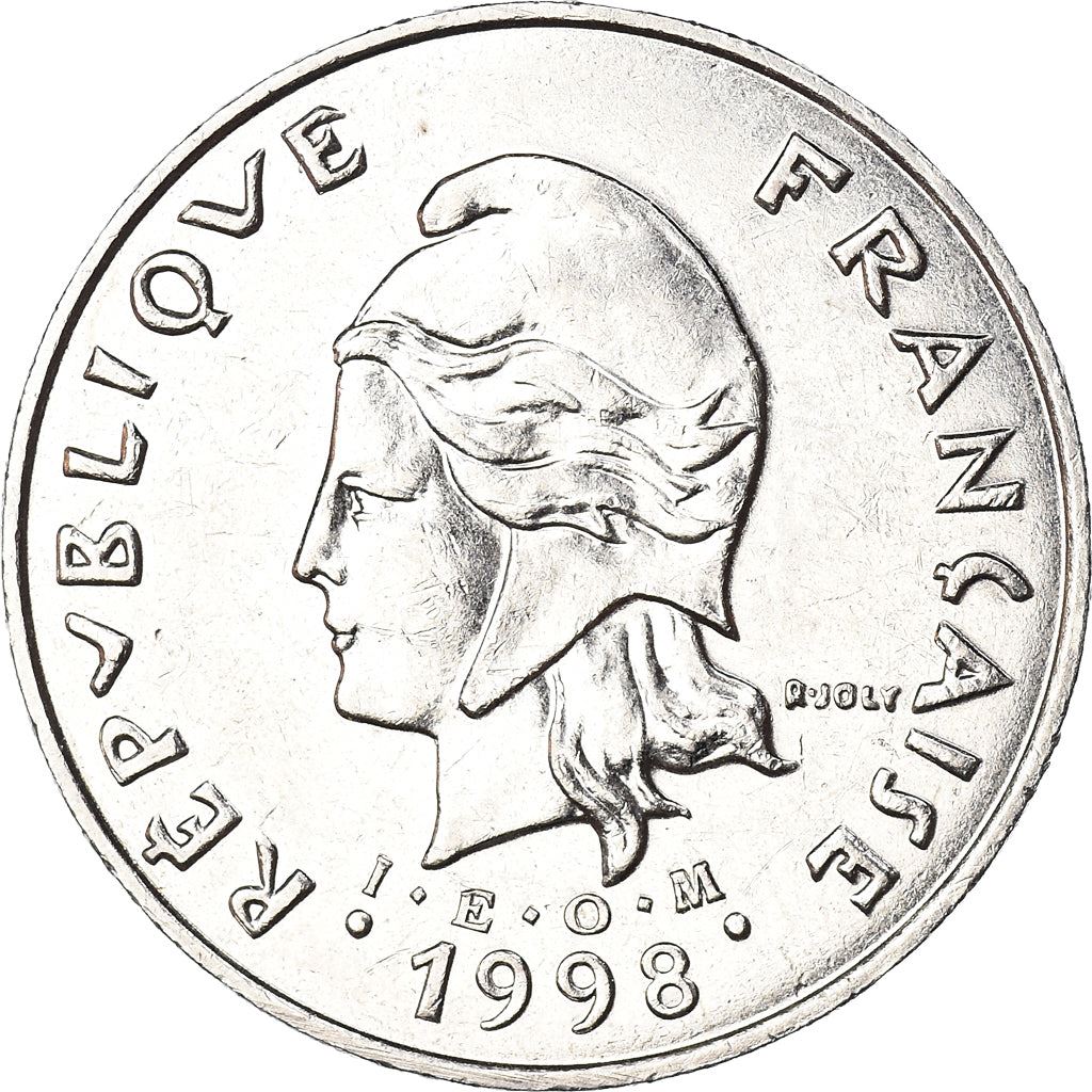 French Polynesia Coin French Polynesian 50 Francs | Marianne | Phrygian Cap | Moorea Harbor | KM13 | 1975 - 2005