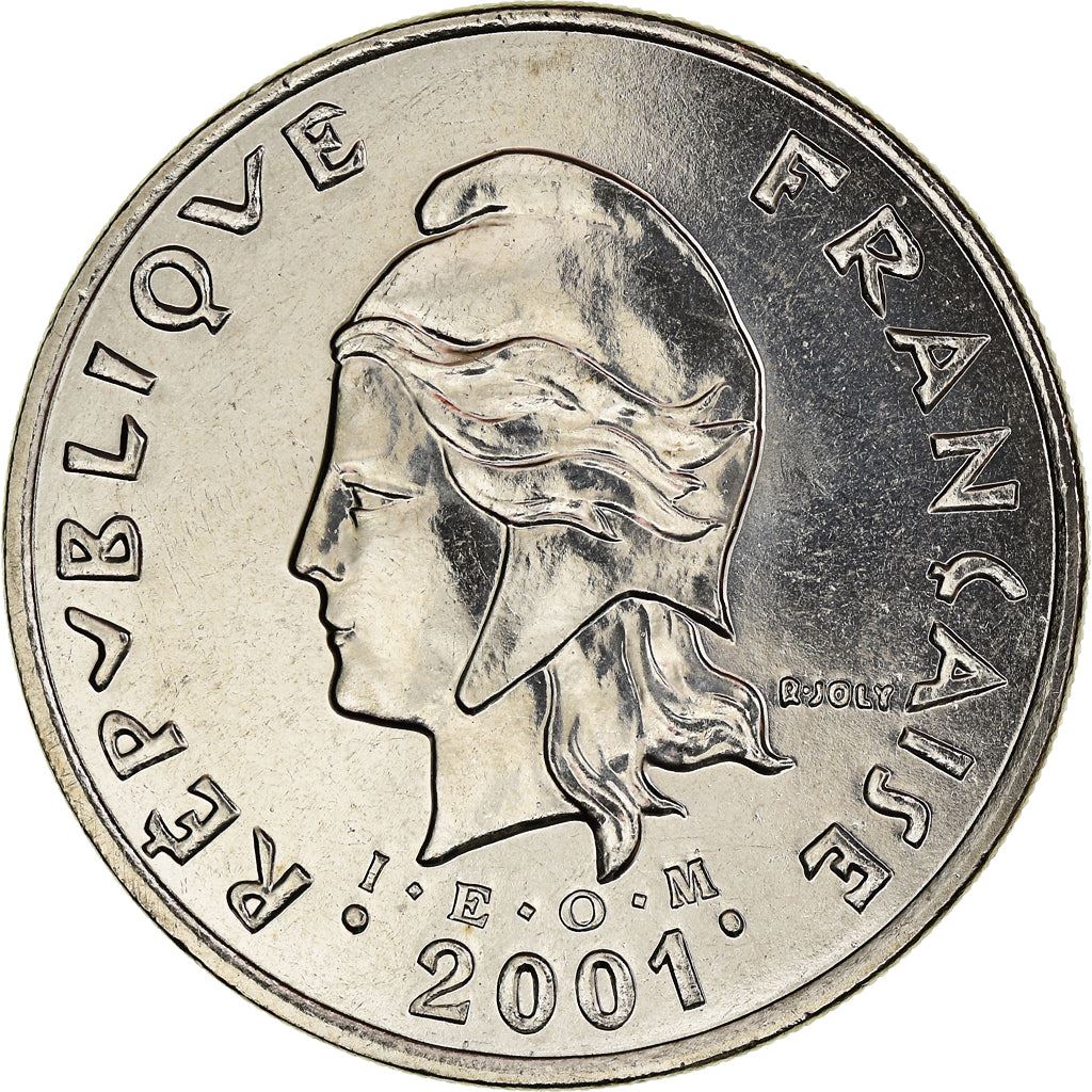 French Polynesia Coin French Polynesian 50 Francs | Marianne | Phrygian Cap | Moorea Harbor | KM13 | 1975 - 2005