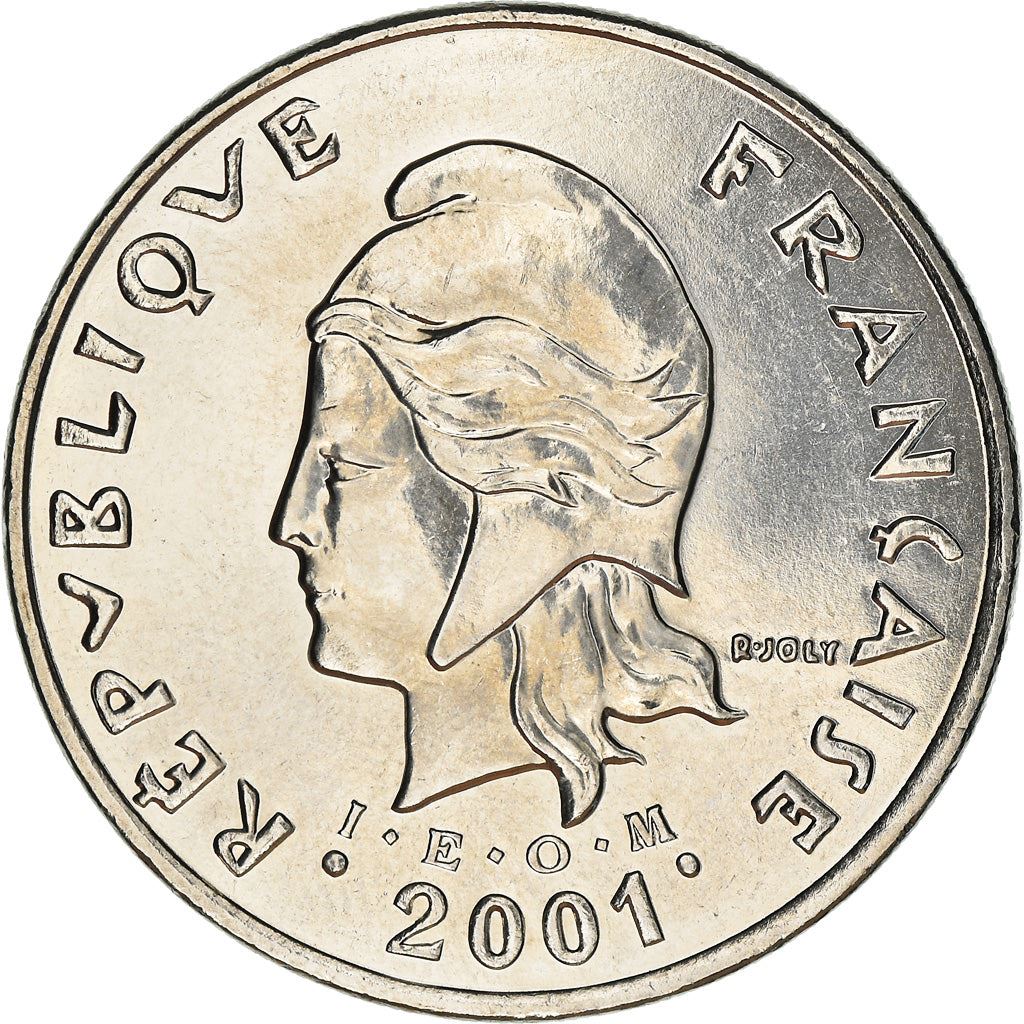 French Polynesia Coin French Polynesian 50 Francs | Marianne | Phrygian Cap | Moorea Harbor | KM13 | 1975 - 2005