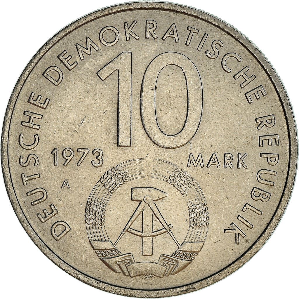 German Democratic Republic 10 Mark Coin | Globe | Youth Festival | KM44 | 1973