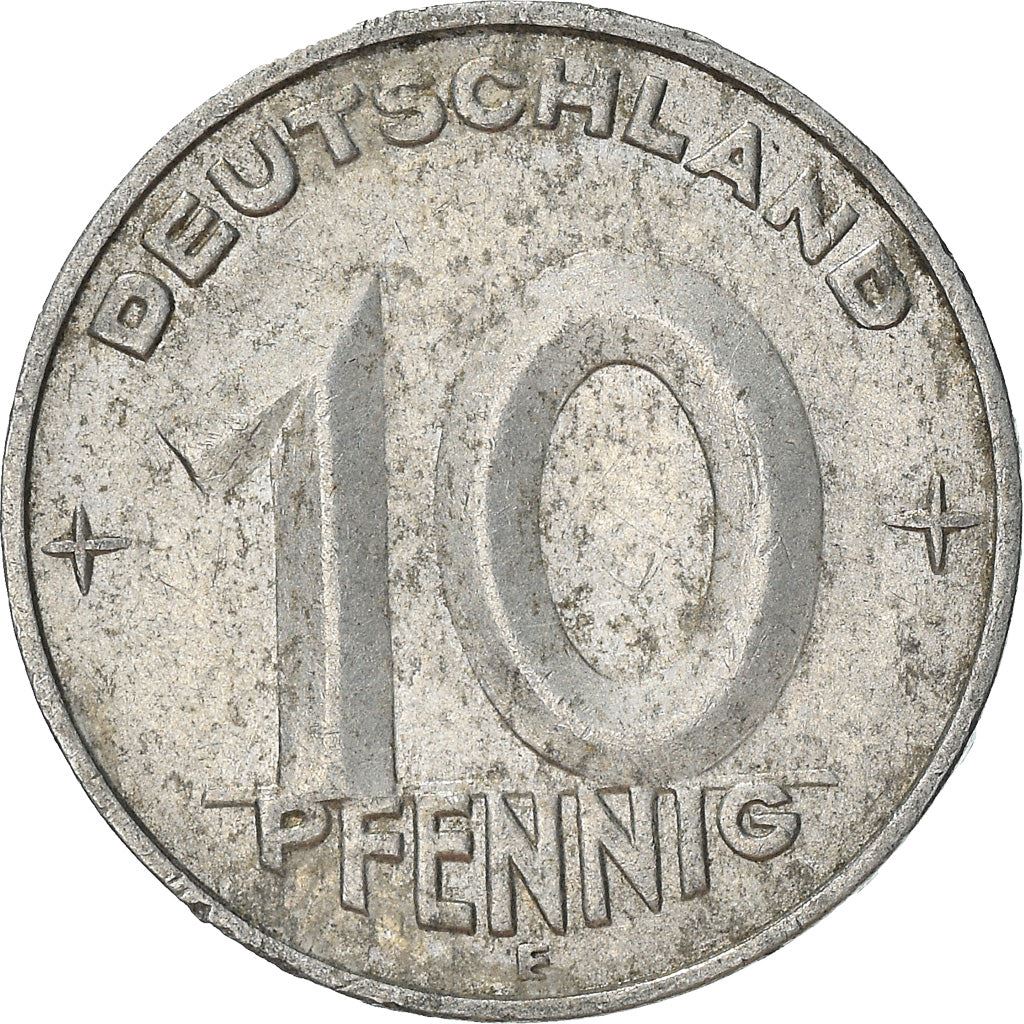 German Democratic Republic 10 Pfennig Coin | Star | Hammer | Compass | KM7 | 1952 - 1953