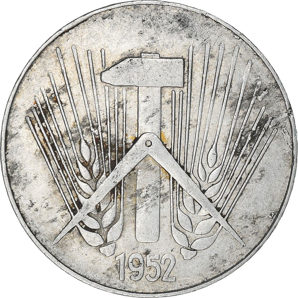 German Democratic Republic 10 Pfennig Coin | Star | Hammer | Compass | KM7 | 1952 - 1953