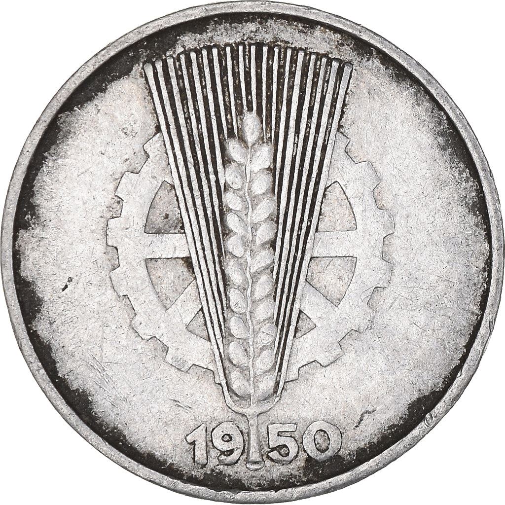 German Democratic Republic 10 Pfennig Coin | Toothed Wheel | KM3 | 1948 - 1950