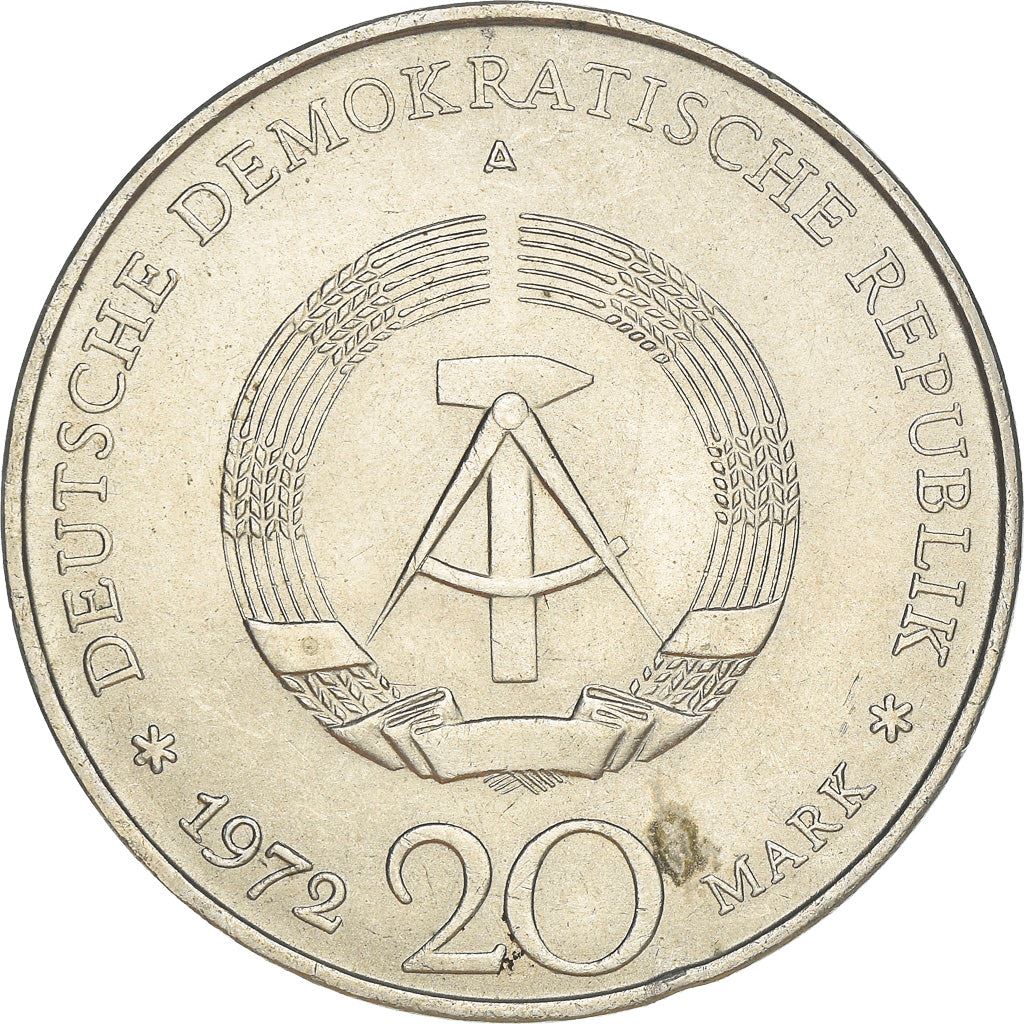 German Democratic Republic | 20 Mark Coin | President Wilhelm Pieck | KM42 | 1972