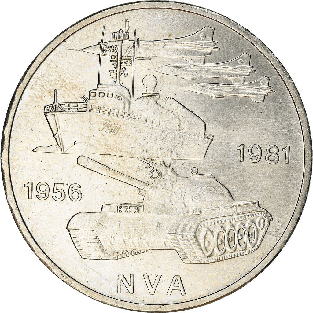 German Democratic Republic Coin Germany 10 Mark | National Army | Tank | Aircraft | KM80 | 1981