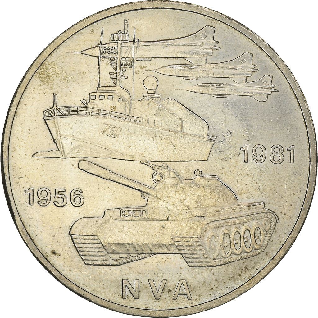 German Democratic Republic Coin Germany 10 Mark | National Army | Tank | Aircraft | KM80 | 1981