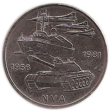 German Democratic Republic Coin Germany 10 Mark | National Army | Tank | Aircraft | KM80 | 1981