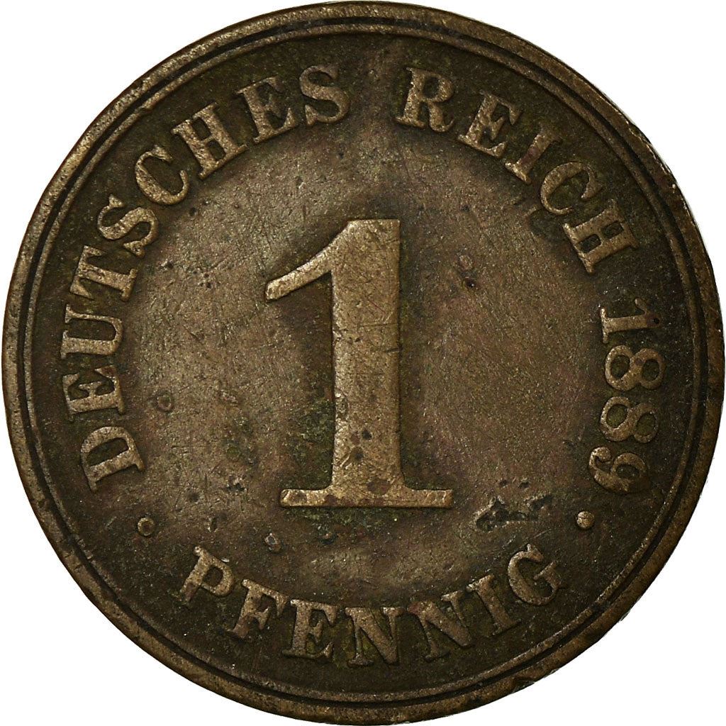 German Empire 1 Pfennig Coin | Deutsches Reich | Wilhelm I Type 1 | KM1 | 1873 - 1889