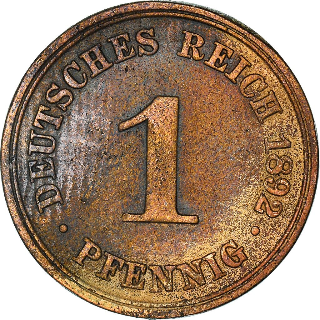 German Empire 1 Pfennig Coin | Deutsches Reich | Wilhelm II | Type 2 | KM10 1890 - 1916