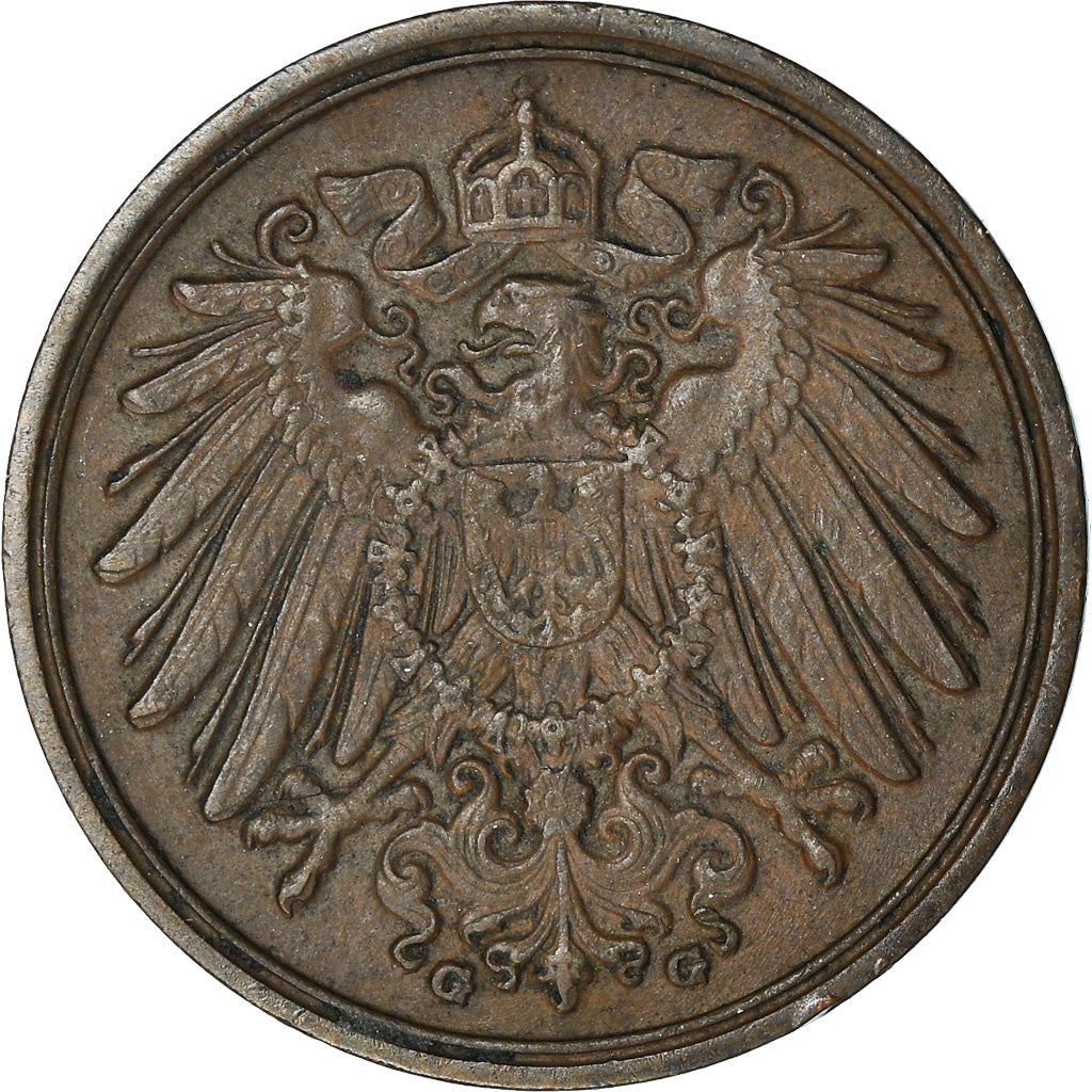 German Empire 1 Pfennig Coin | Deutsches Reich | Wilhelm II | Type 2 | KM10 1890 - 1916