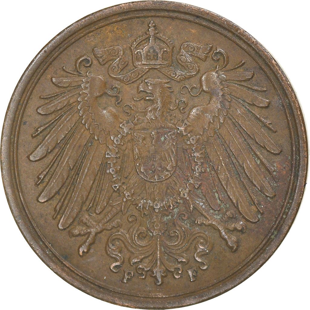 German Empire 1 Pfennig Coin | Deutsches Reich | Wilhelm II | Type 2 | KM10 1890 - 1916