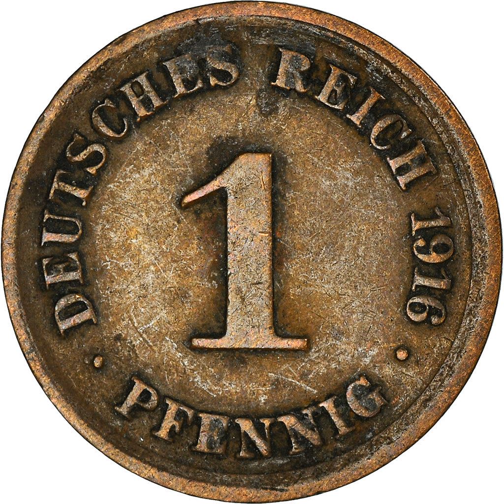 German Empire 1 Pfennig Coin | Deutsches Reich | Wilhelm II | Type 2 | KM10 1890 - 1916