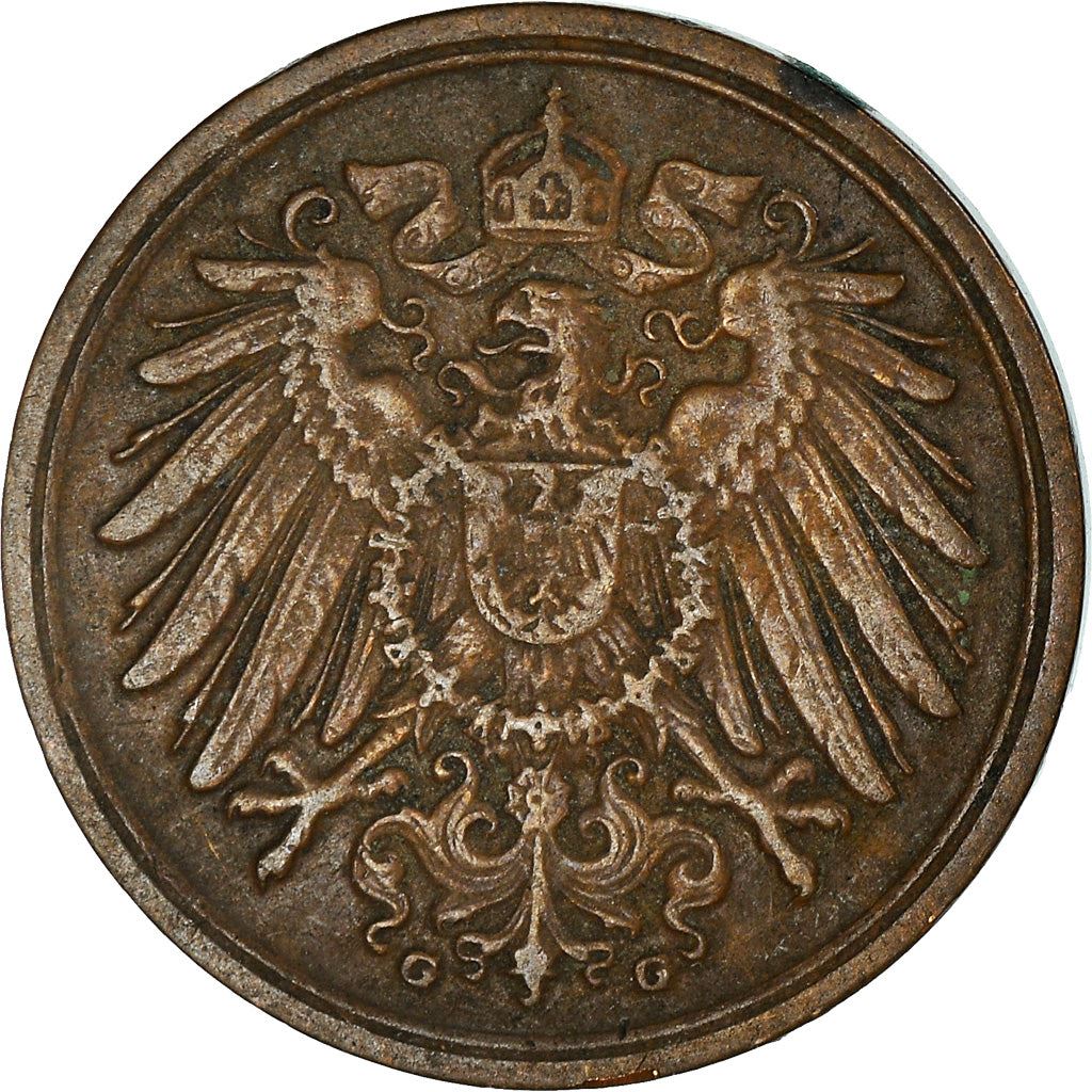 German Empire 1 Pfennig Coin | Deutsches Reich | Wilhelm II | Type 2 | KM10 1890 - 1916