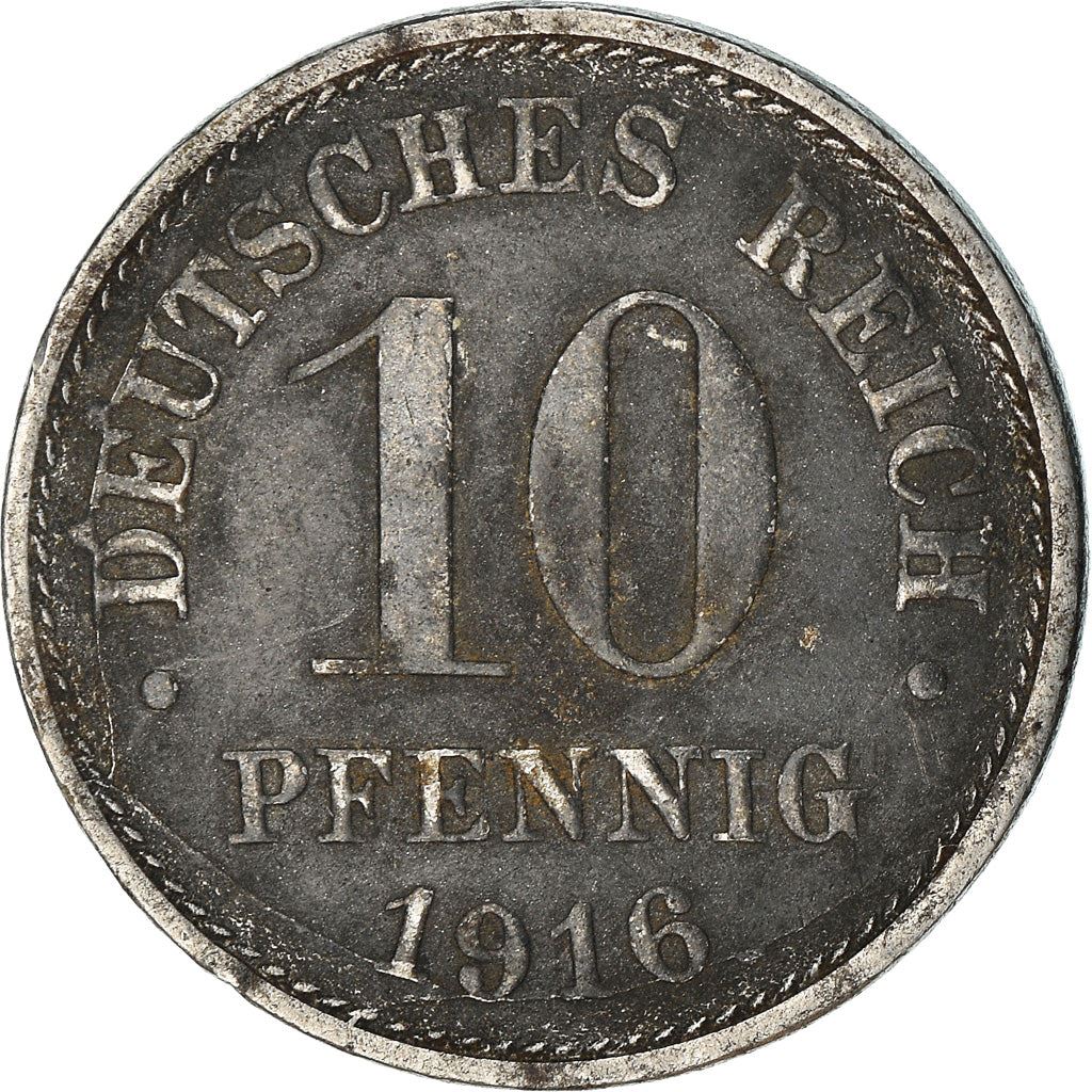 German Empire 10 Pfennig Coin | Deutsches Reich | Wilhelm II | Type 2 | KM20 | 1916 - 1922