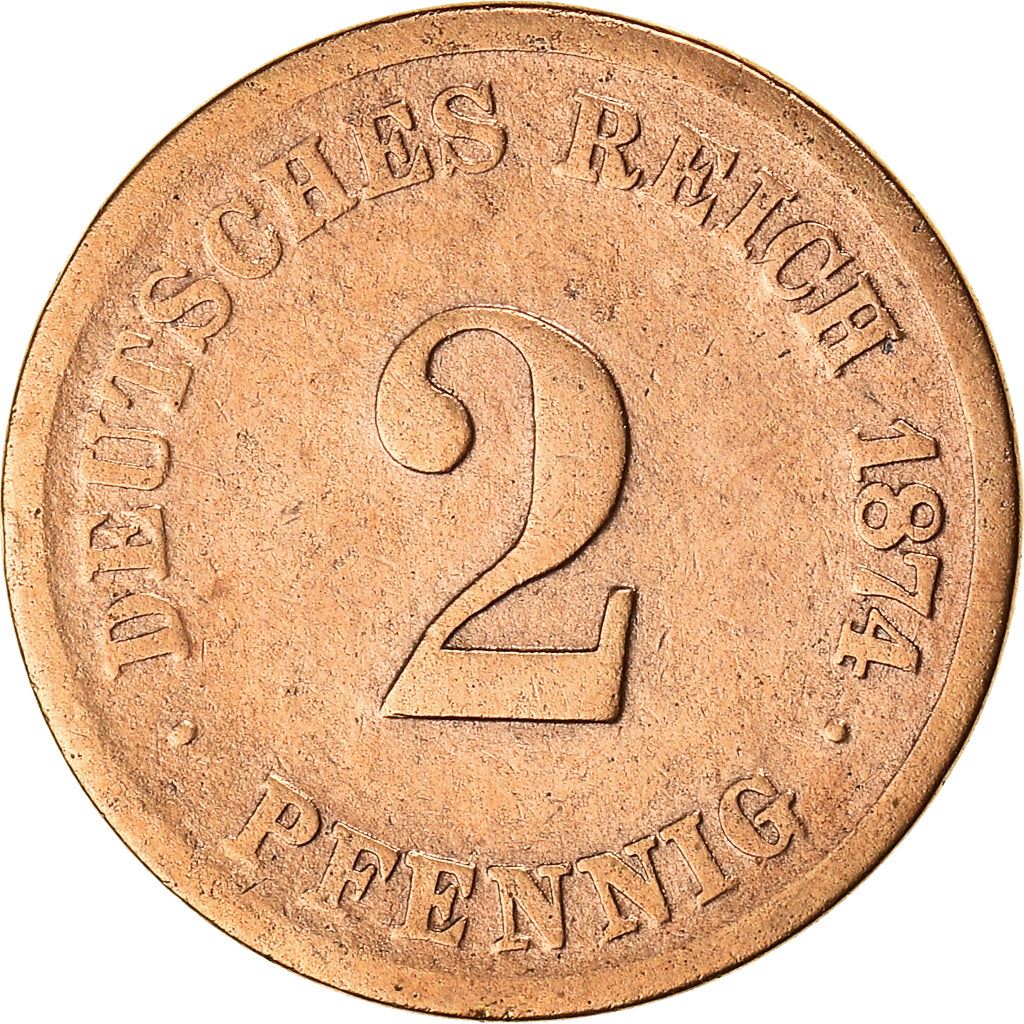 German Empire 2 Pfennig Coin | Deutsches Reich | Wilhelm I Type 1 | KM2 | 1873 - 1877